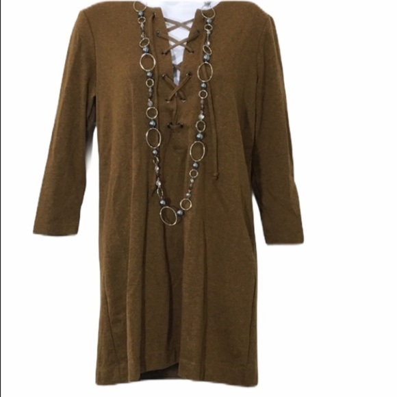 FREE People lace up tunic dress size small - Picture 1 of 7
